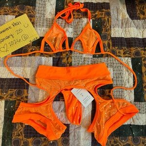 Vibrant Orange Women's Rave 3piece set